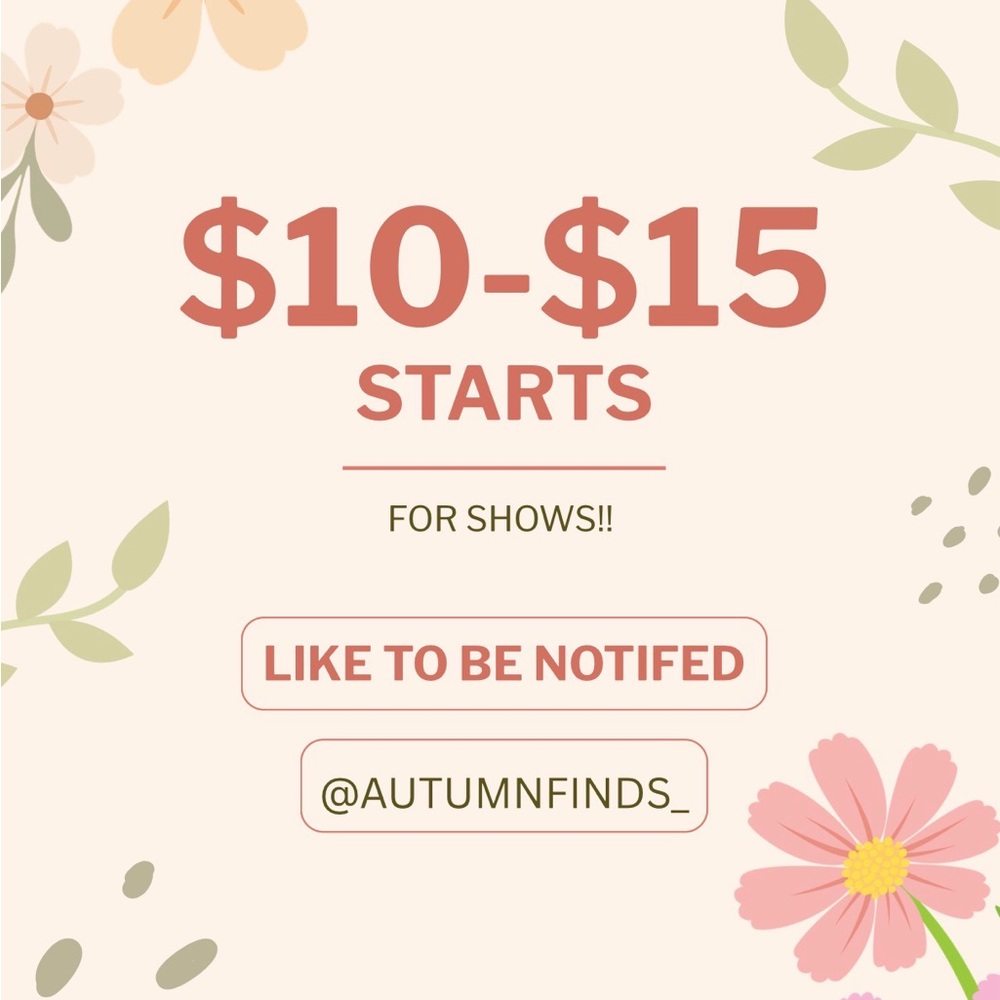 $10-$15 Starts Notification- Pink Floral